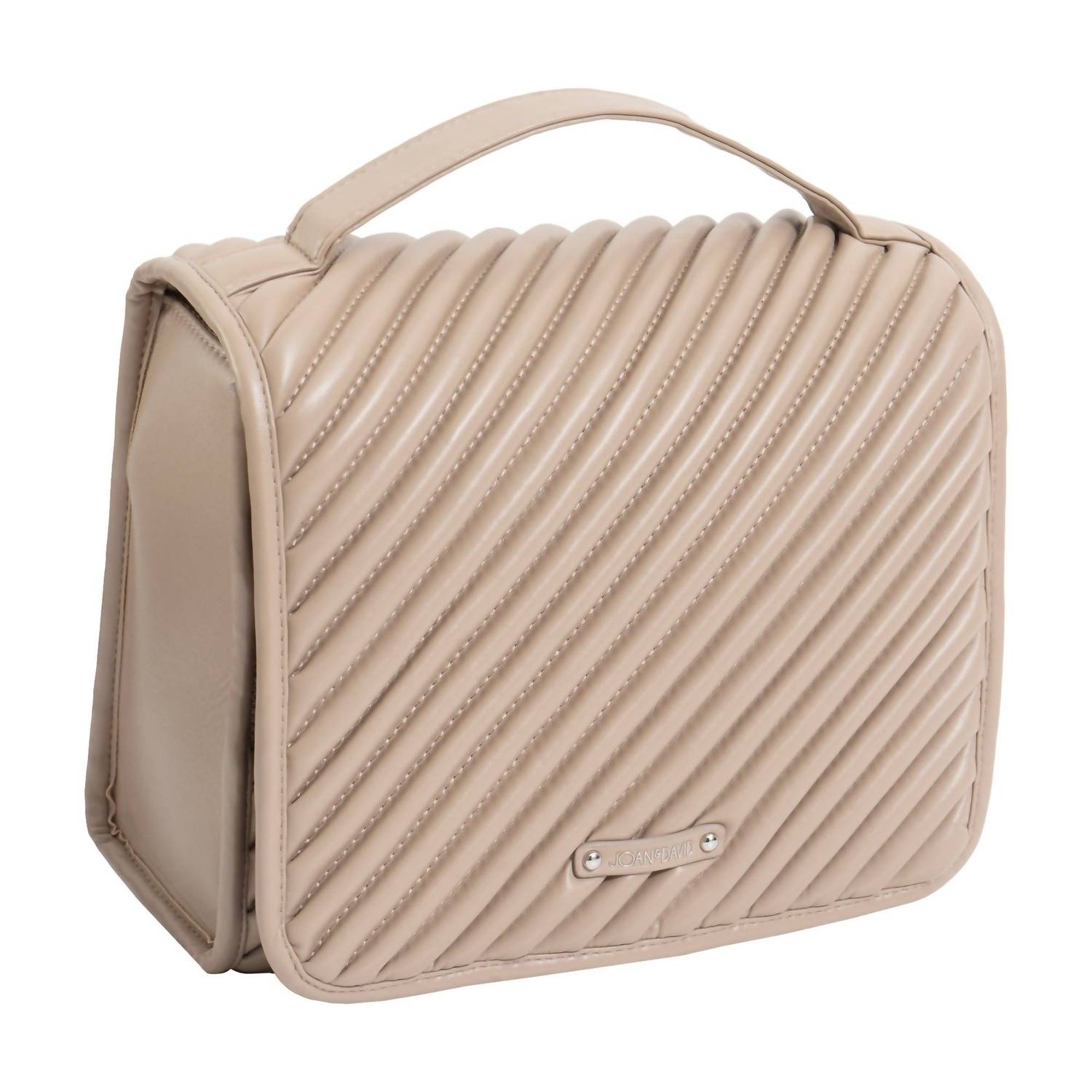 Joan & David - Women's Large Diagonal Quilted Hanging Toiletry Case