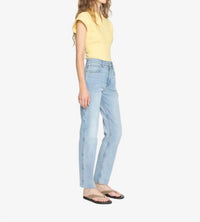 Ossou Noon High Rise Straight Leg Jean in salt wash - women's jeans - alternate view