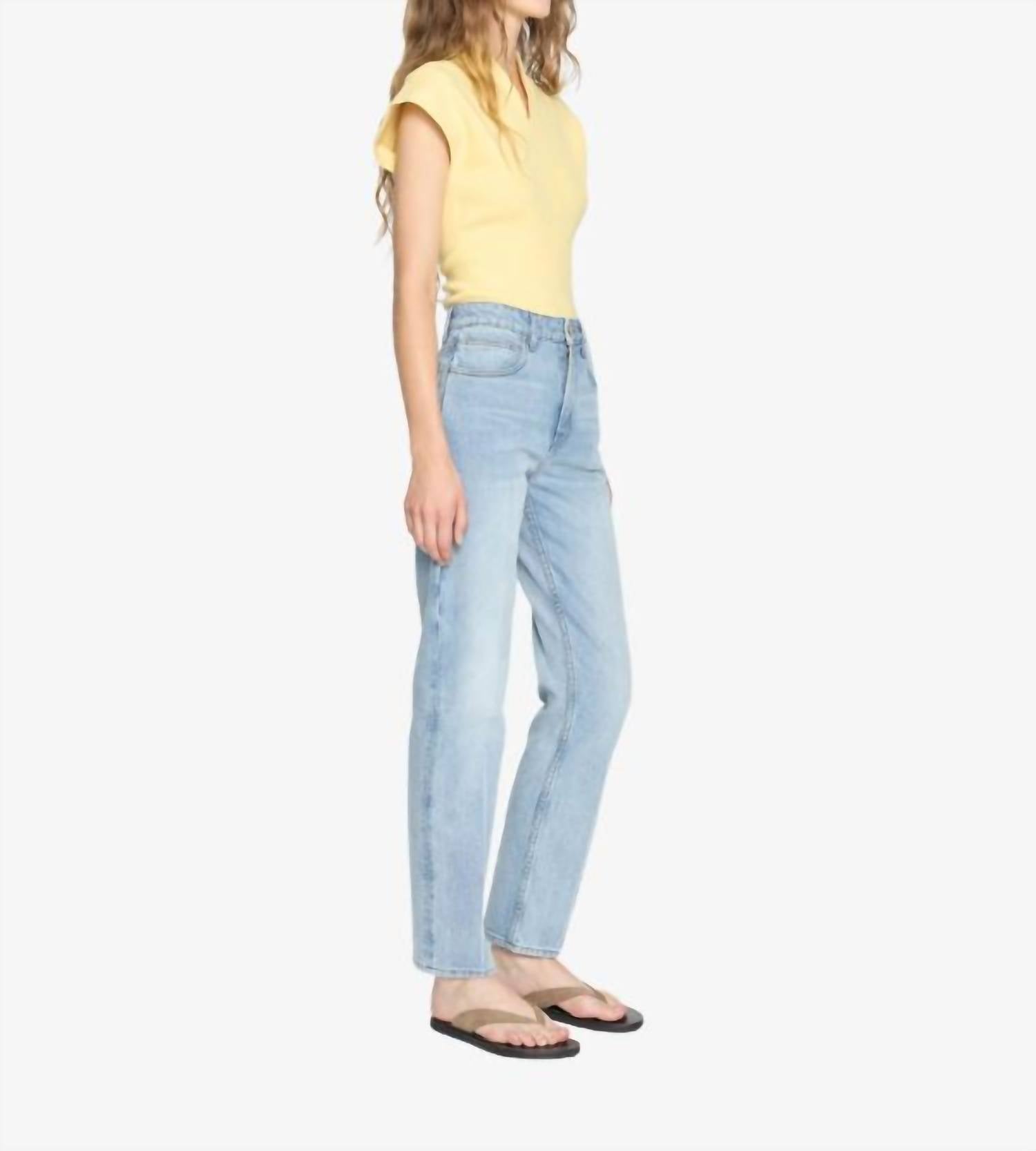 Ossou Noon High Rise Straight Leg Jean in salt wash - women's jeans - alternate view