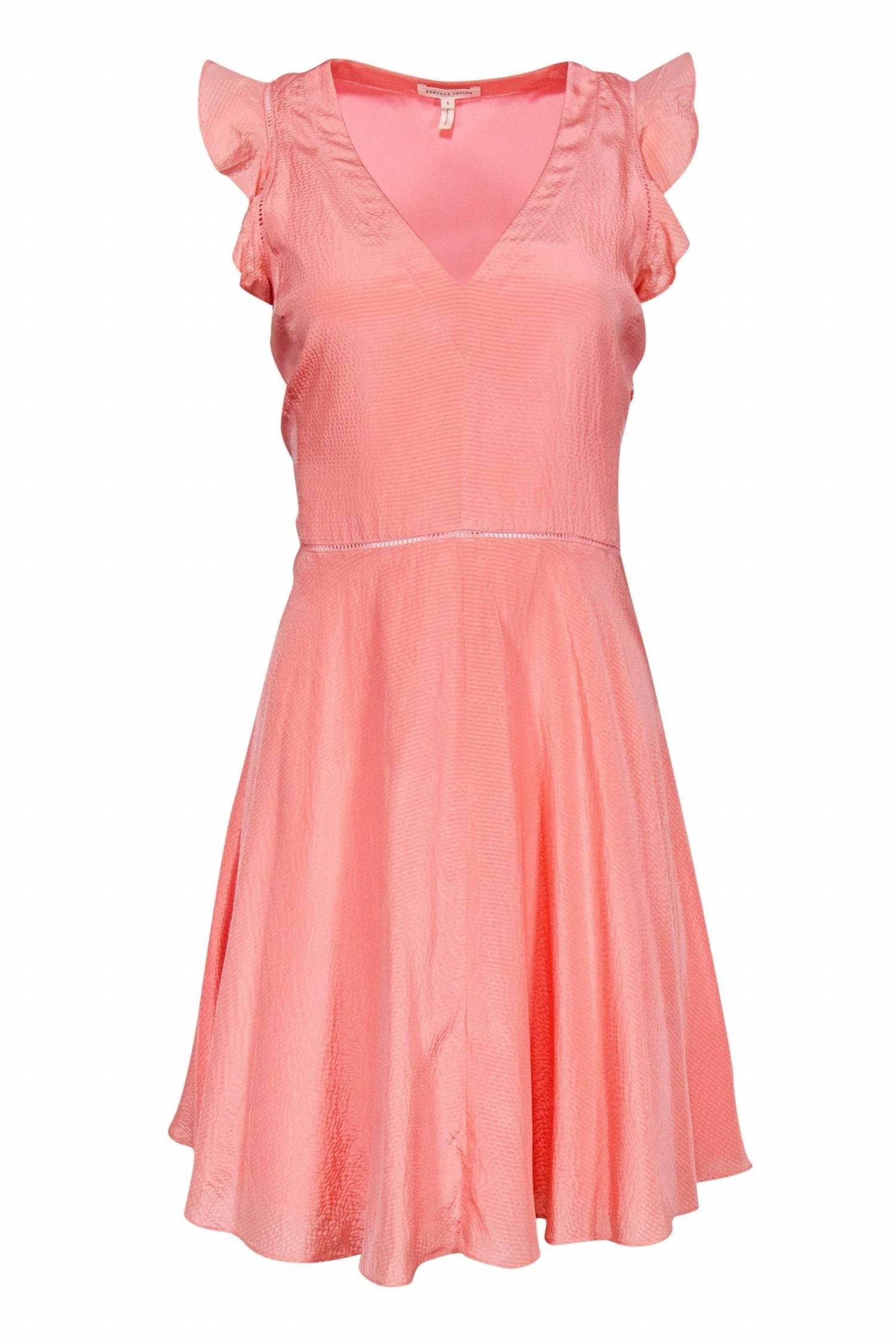 Rebecca Taylor - A-LINE SILK SLEEVELESS RUFFLED DRESS