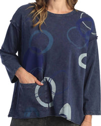 Jess & Jane - Puzzle Mineral Washed Drop Shoulder Top - Plus