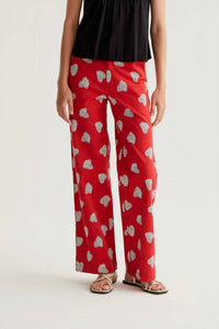 Compania Fantastica Harmony Print Pants in red - women's pants