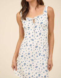 Blu Pepper - Floral Front Tie Mini Dress