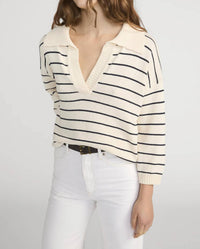 Frame - Striped Easy Pullover Sweater