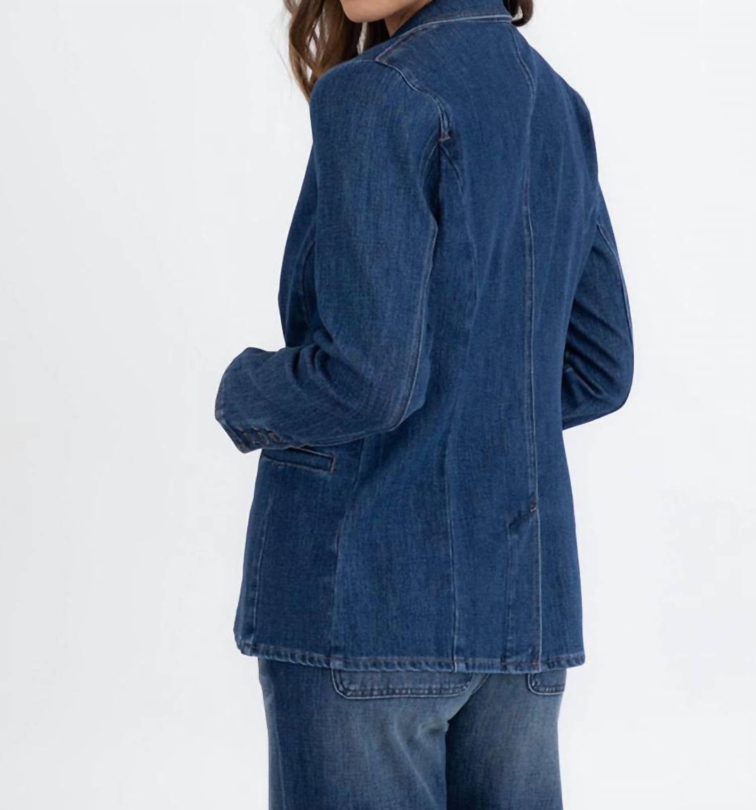 Level99 - Coco Denim Long Sleeve Blazer