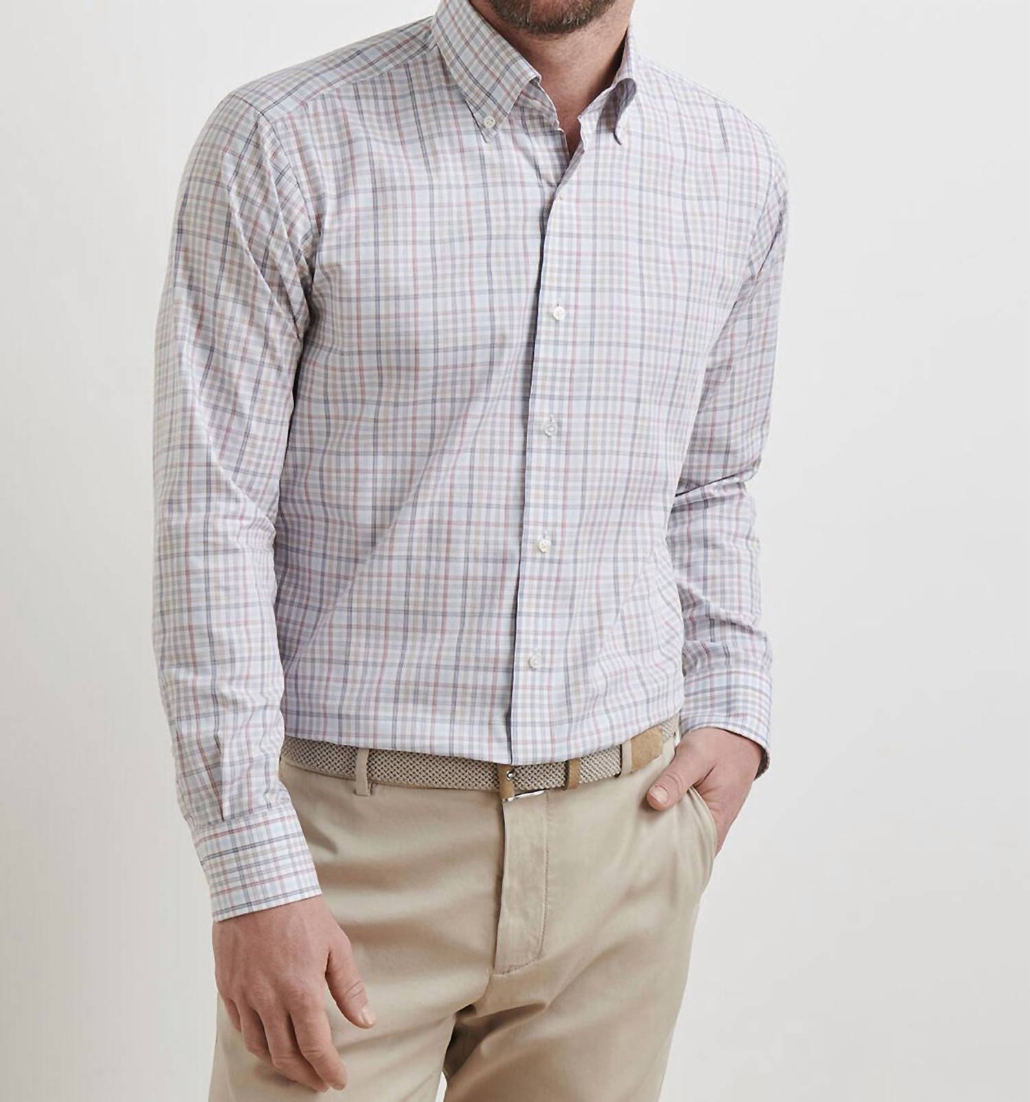 PETER MILLAR Orvieto Cotton Shirt in nebula blue - men's shirt