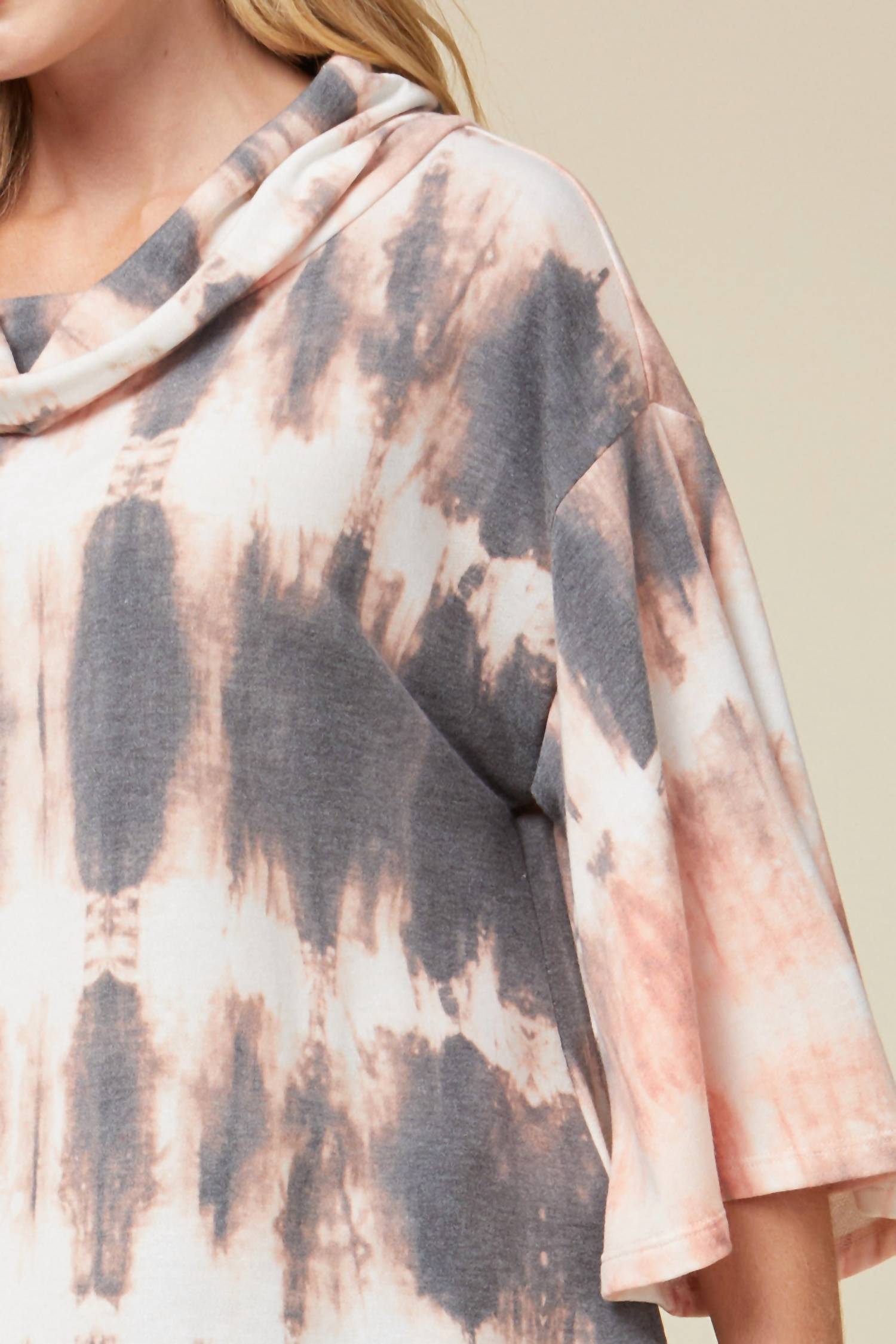 Entro - Tie Dye Cowl Neck Top
