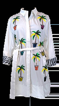 Berek - My Sequins Palmtrees Shirt Dress