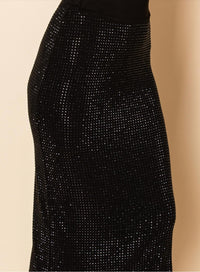 Vocal Apparel - Women's Starlight Sparkle Rhinestone Midi Skirt