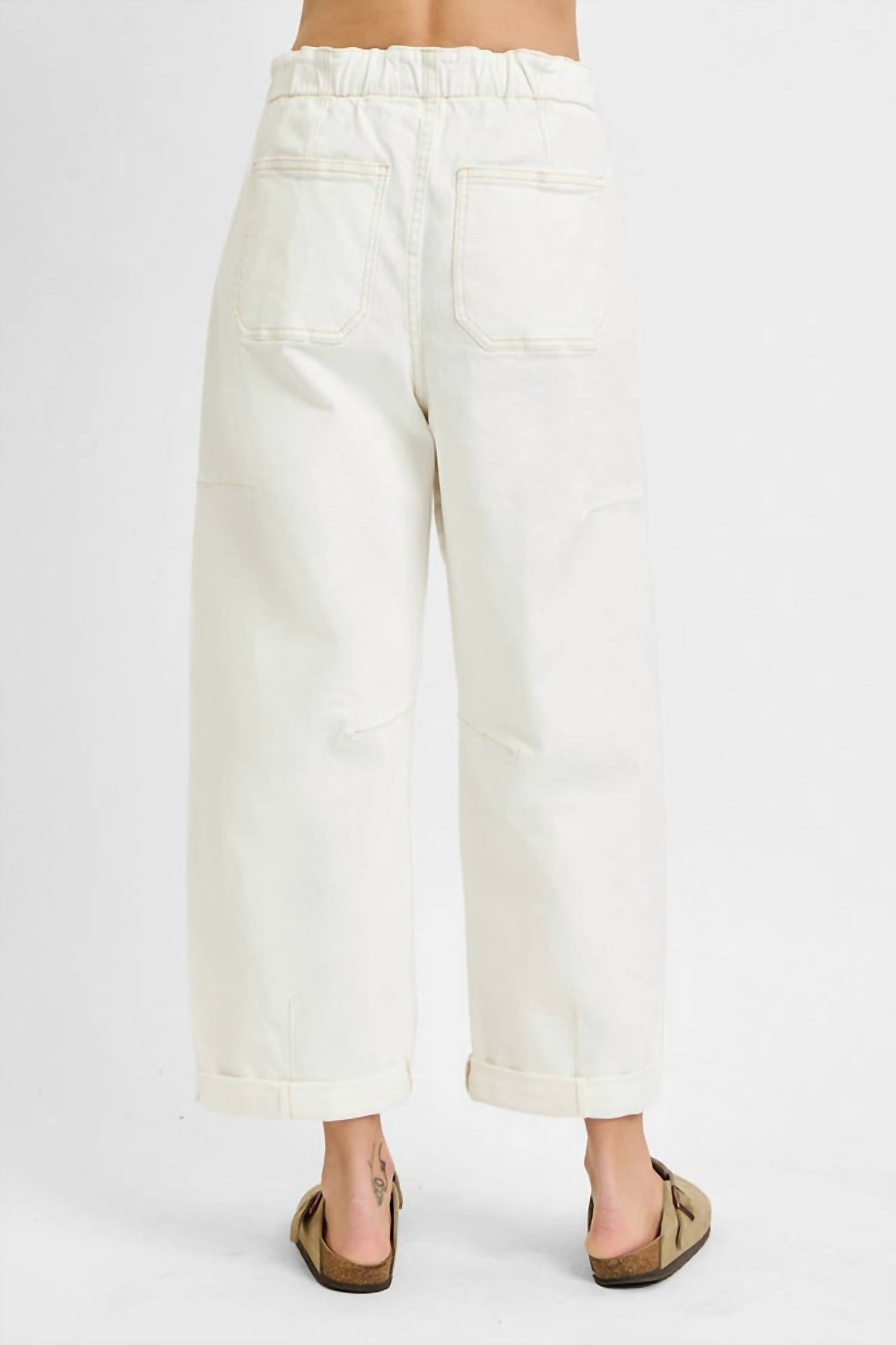 Risen - High Rise Crop Wide Leg Cargo Jeans