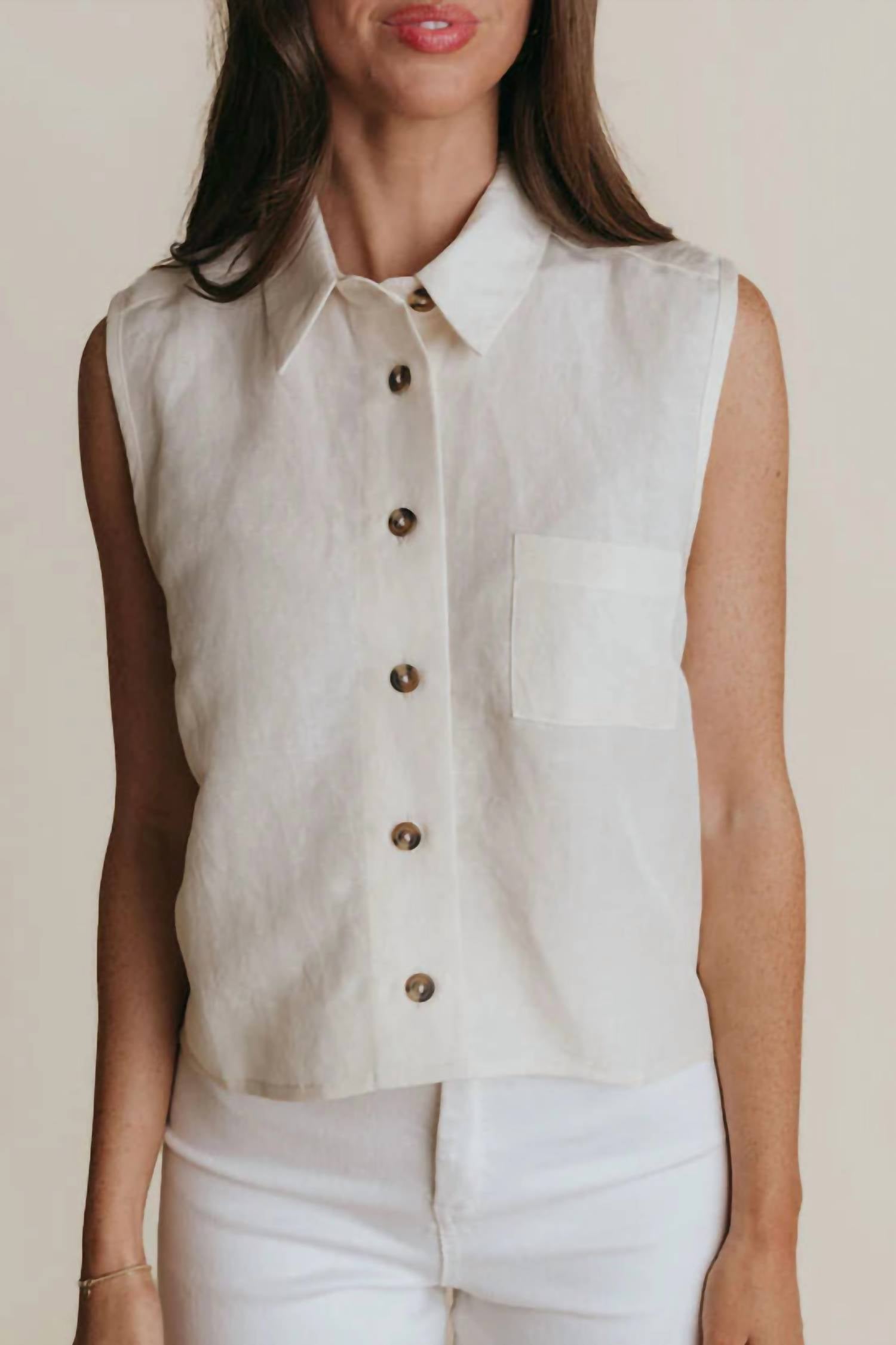 Laroque - Paige Collared Sleeveless Top