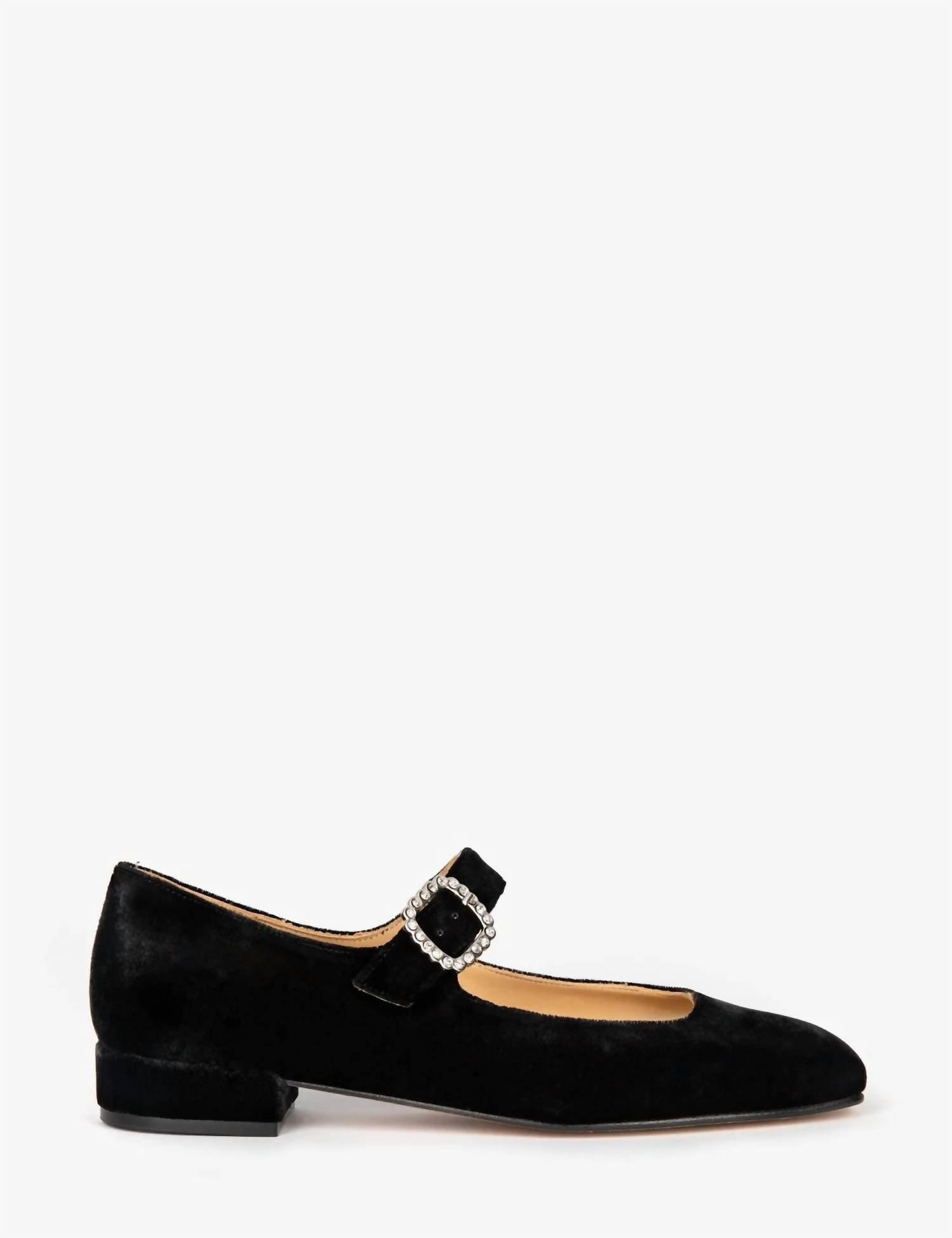 PENELOPE CHILVERS Women’s Low Mary Jane Diamante Velvet Shoes in black - women's flats - view 9