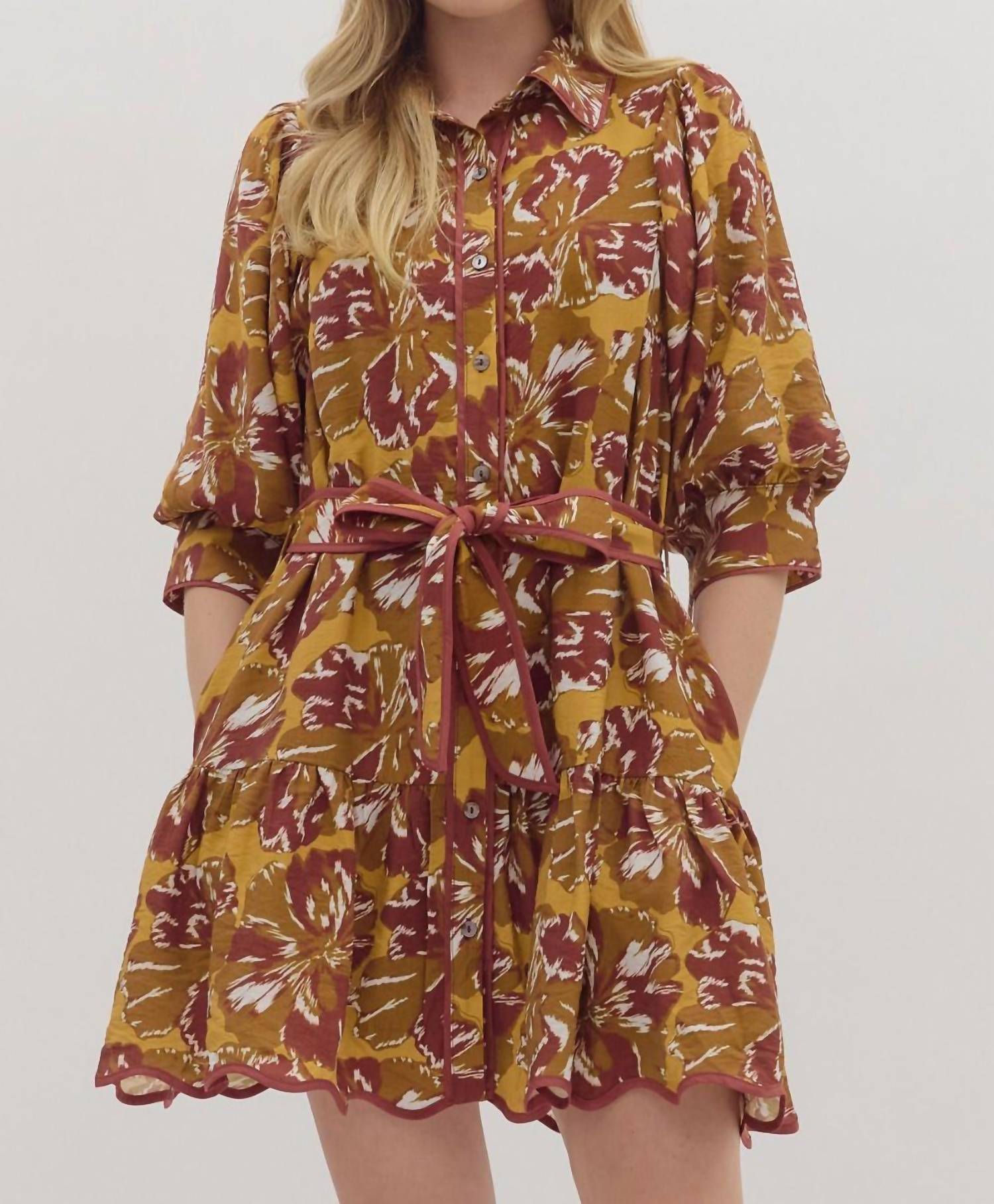 Entro - Elizabeth Taylor Tie Waist Mini Dress
