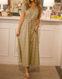 PINCH Open Back Maxi Dress in leopard - women's dress