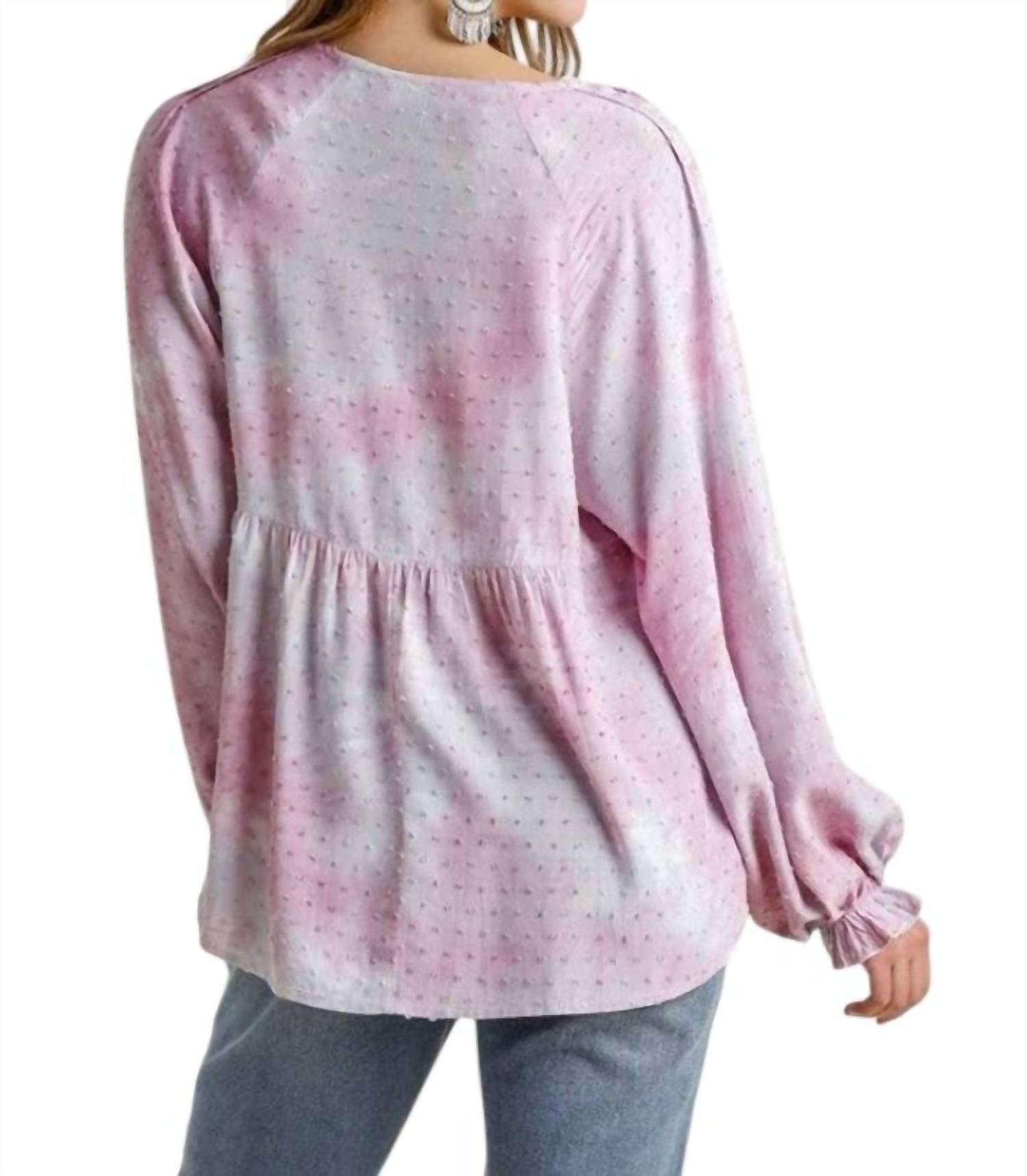 Umgee - Swiss Dot Babydoll Blouse