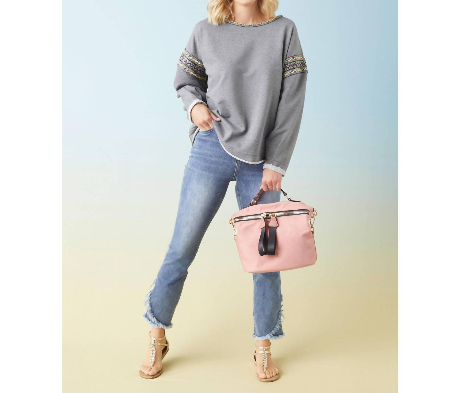Coco + Carmen - Andi French Terry Crew Neck Sweatshirt