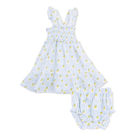 Angel Dear - Girls Lovely Lemons Smocked Ruffle Sundress