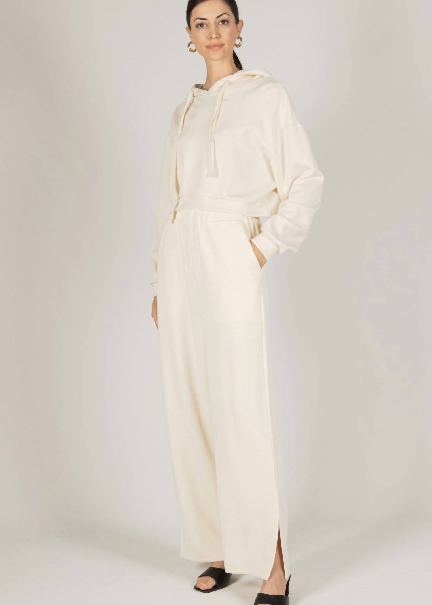 DOLCE CABO Leather Braided Jacket in eggshell - women's top - alternate view