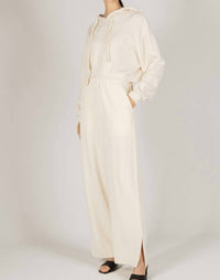DOLCE CABO Leather Braided Jacket in eggshell - women's top - detail view