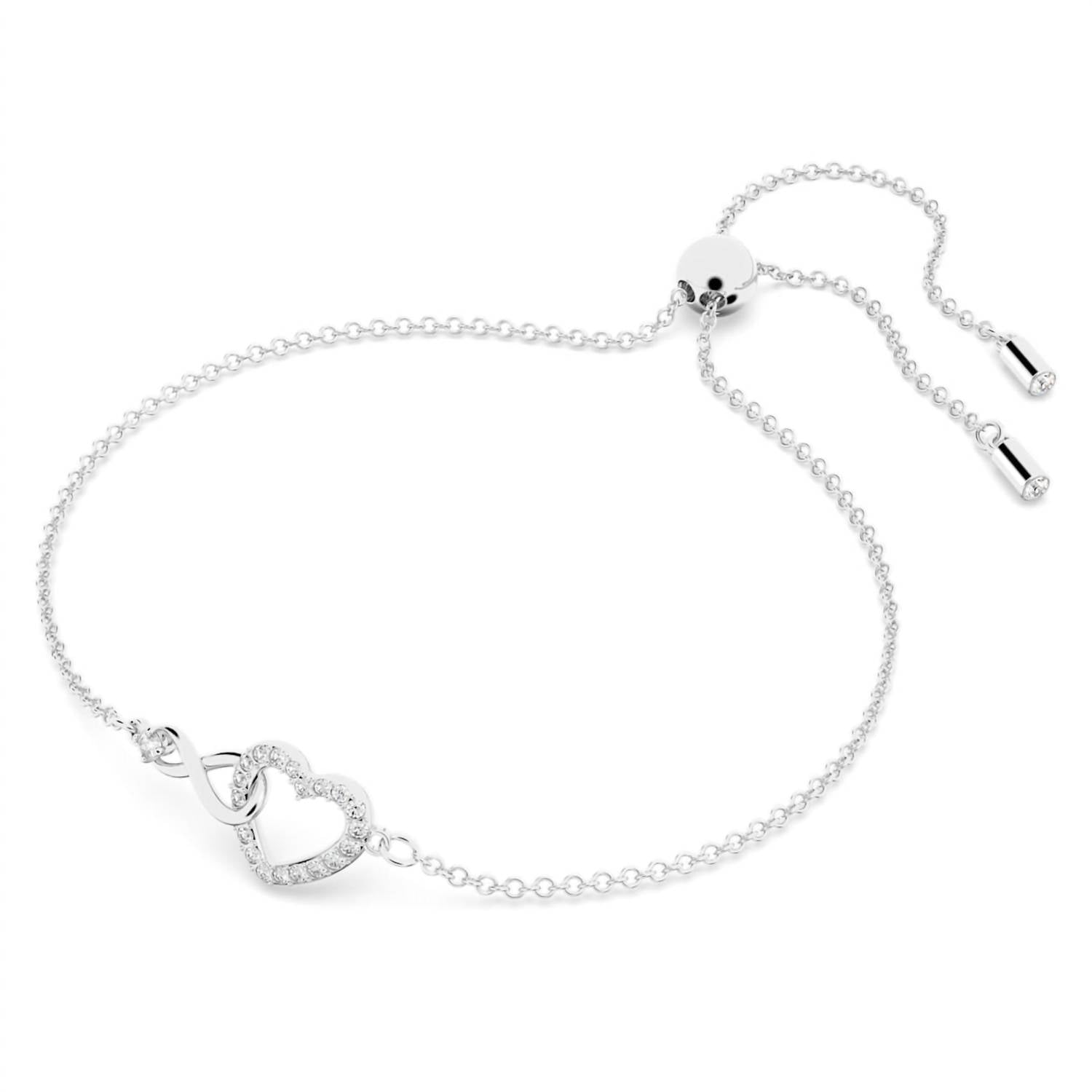 Swarovski - Women's Infinity Zirconia Hyperbola Heart Pendant Bracelet