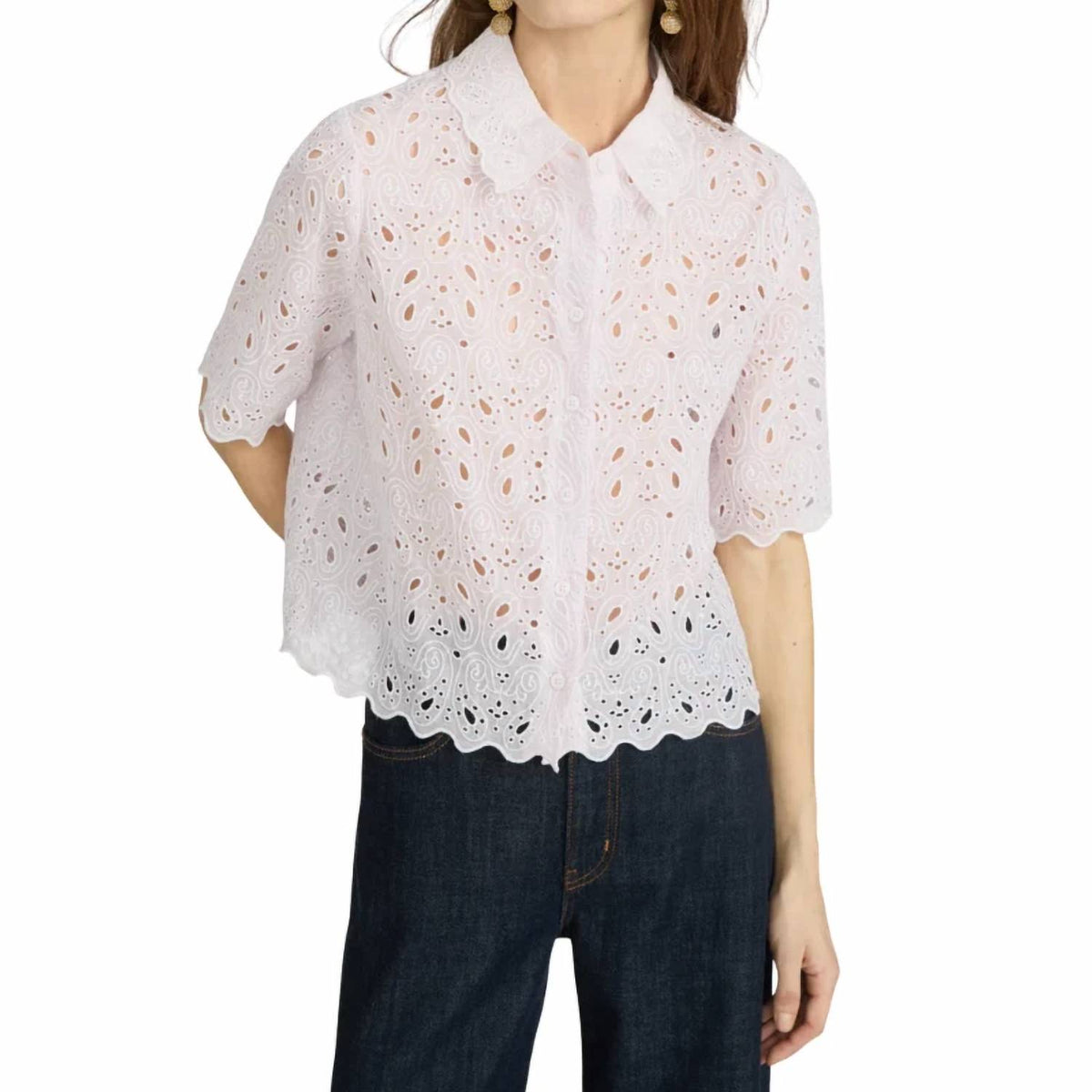 Frame - The Paisley Eyelet Top