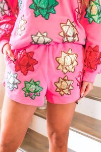 Queen Of Sparkles - Metallic Present Bow Shorts