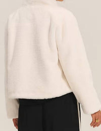Velvet by Graham & Spencer Sheena Faux Fur Jacket in winter - women's jacket - detail view