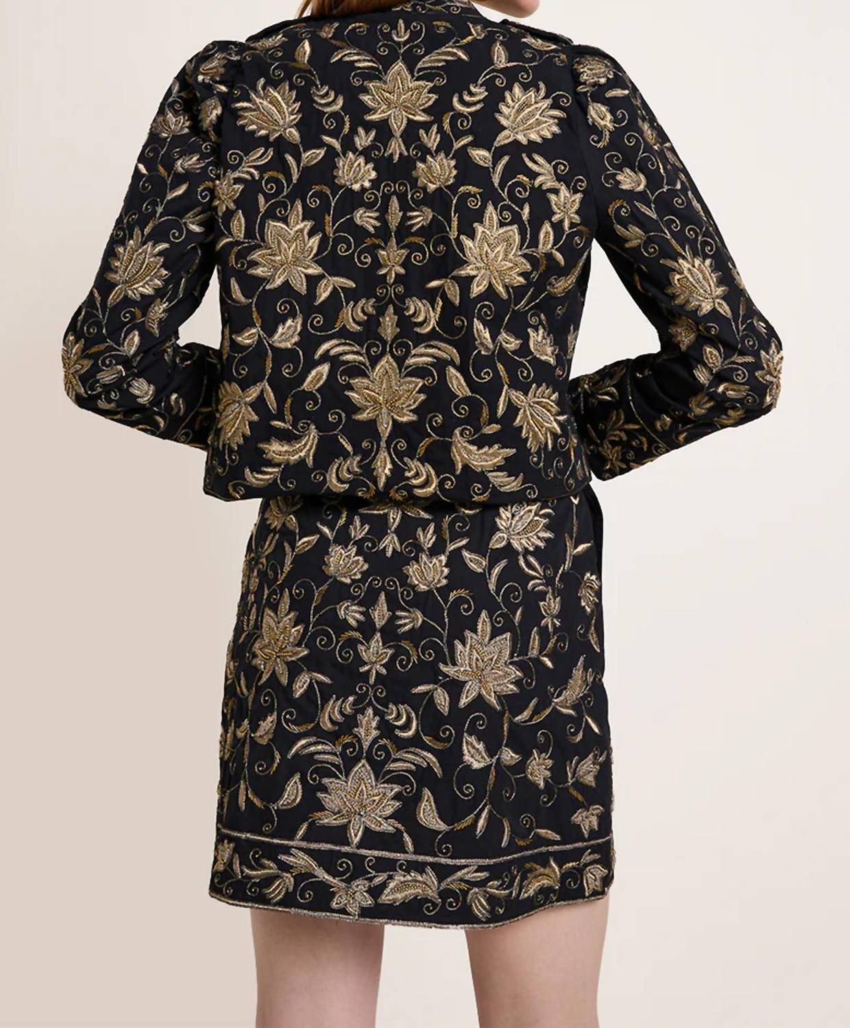 SCARLETT POPPIES Inga Mini Skirt in onyx black - women's skirt - detail view