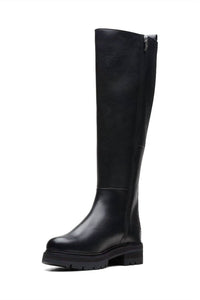 Clarks Women's Orianna Long Knee High Boot in black leather - women's shoe - alternate view