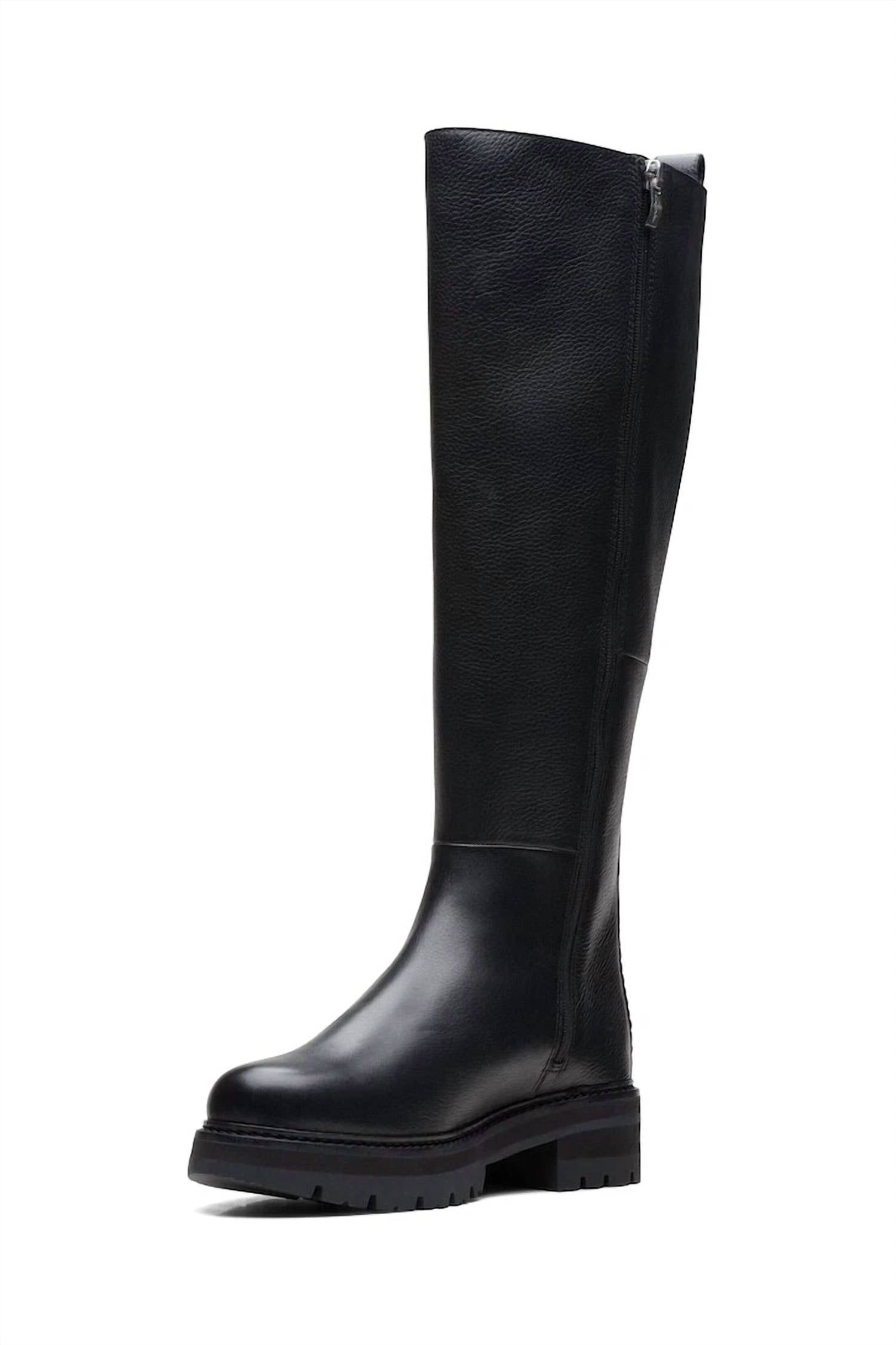 Clarks Women's Orianna Long Knee High Boot in black leather - women's shoe - alternate view