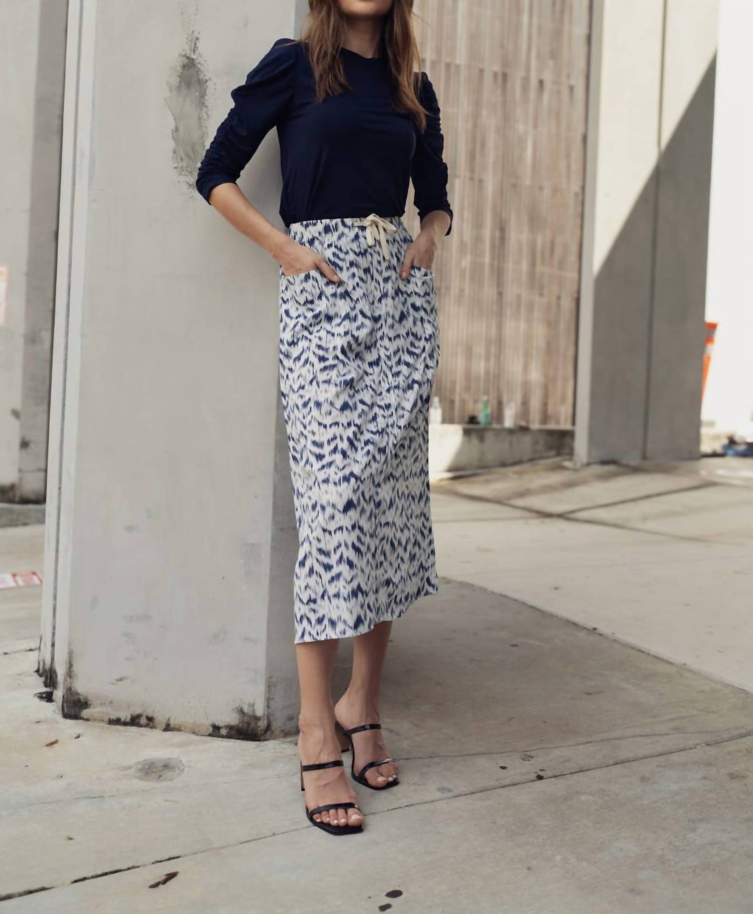 Modivea - Drawstring Midi Skirt