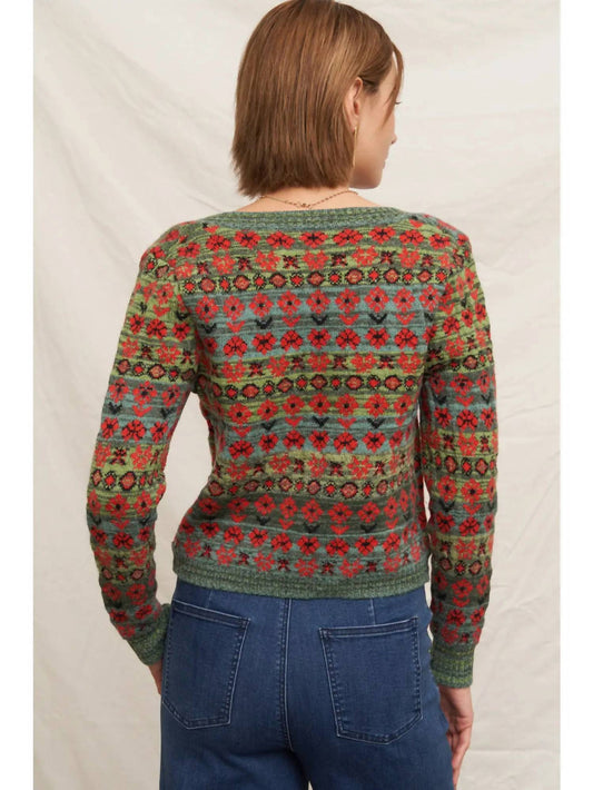 En Creme - Jacquard Sweetheart Cardigan