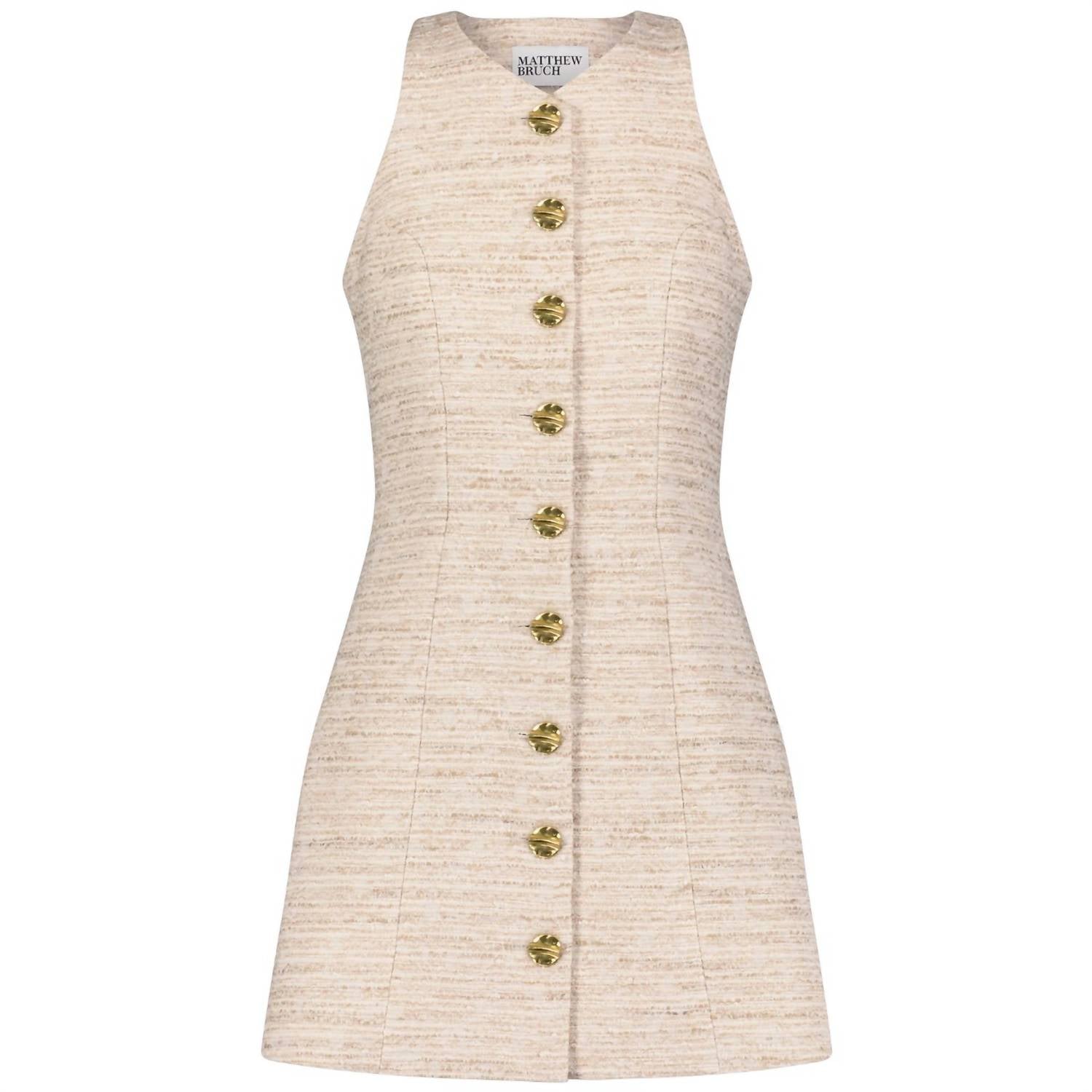 Matthew Bruch - Natural Tweed Vest Mini Dress
