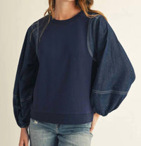 Jodifl - Denim Duo Textured Top