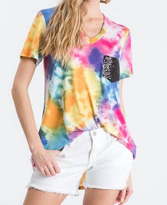 Heimish Usa - Splatter Tie Dye Sequin Top