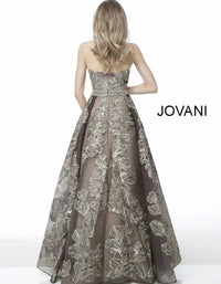 Jovani - Pleated Strapless Evening A Line Dress