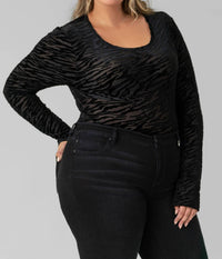 Good American - Zebra Burnout Bodysuit
