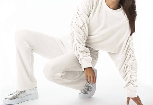 SHIRRED SLEEVE CROP TOP