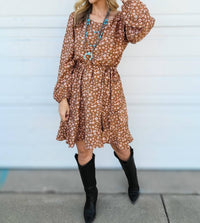 GILLI Darla Dress in mocha - women's dress - detail view