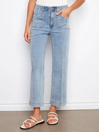 Charlie B - Cropped Wide Legged With Patch Pocket Jeans