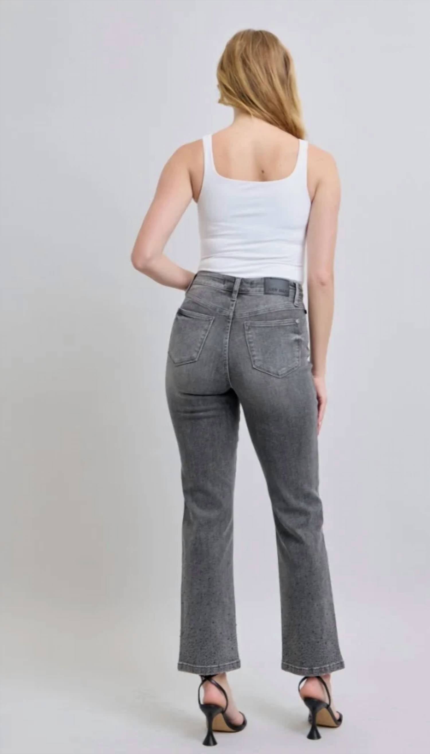 Judy Blue - High Waist Rhinestone Straight Jean