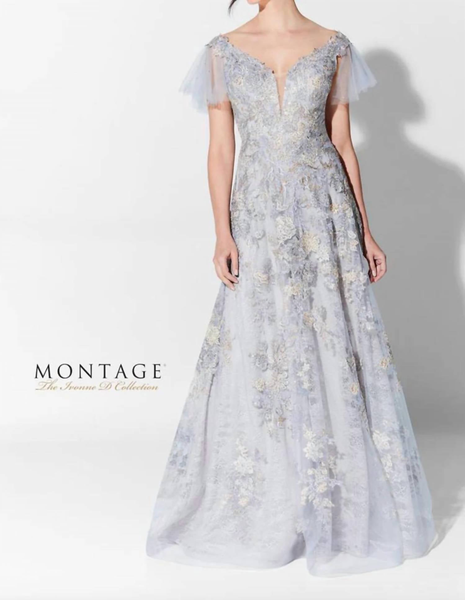 Ivonne D - Fine Embroidered A Line Gown