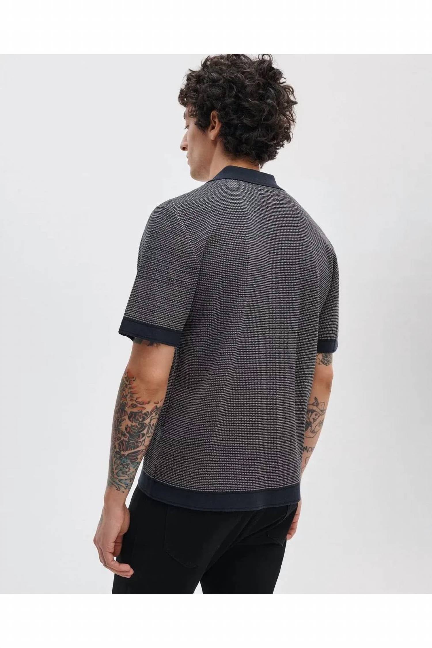 Rag & Bone - Harvey Contrast Trim Knit Camp Shirt