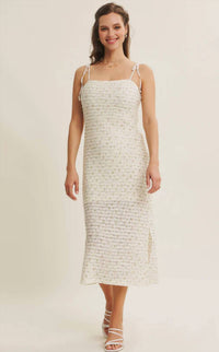 In February - Textured Lace Midi Dress
