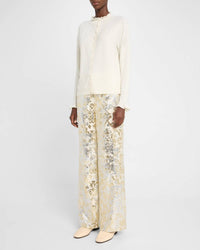 Lafayette 148 - Sullivan High Rise Metallic Jaquard Pants