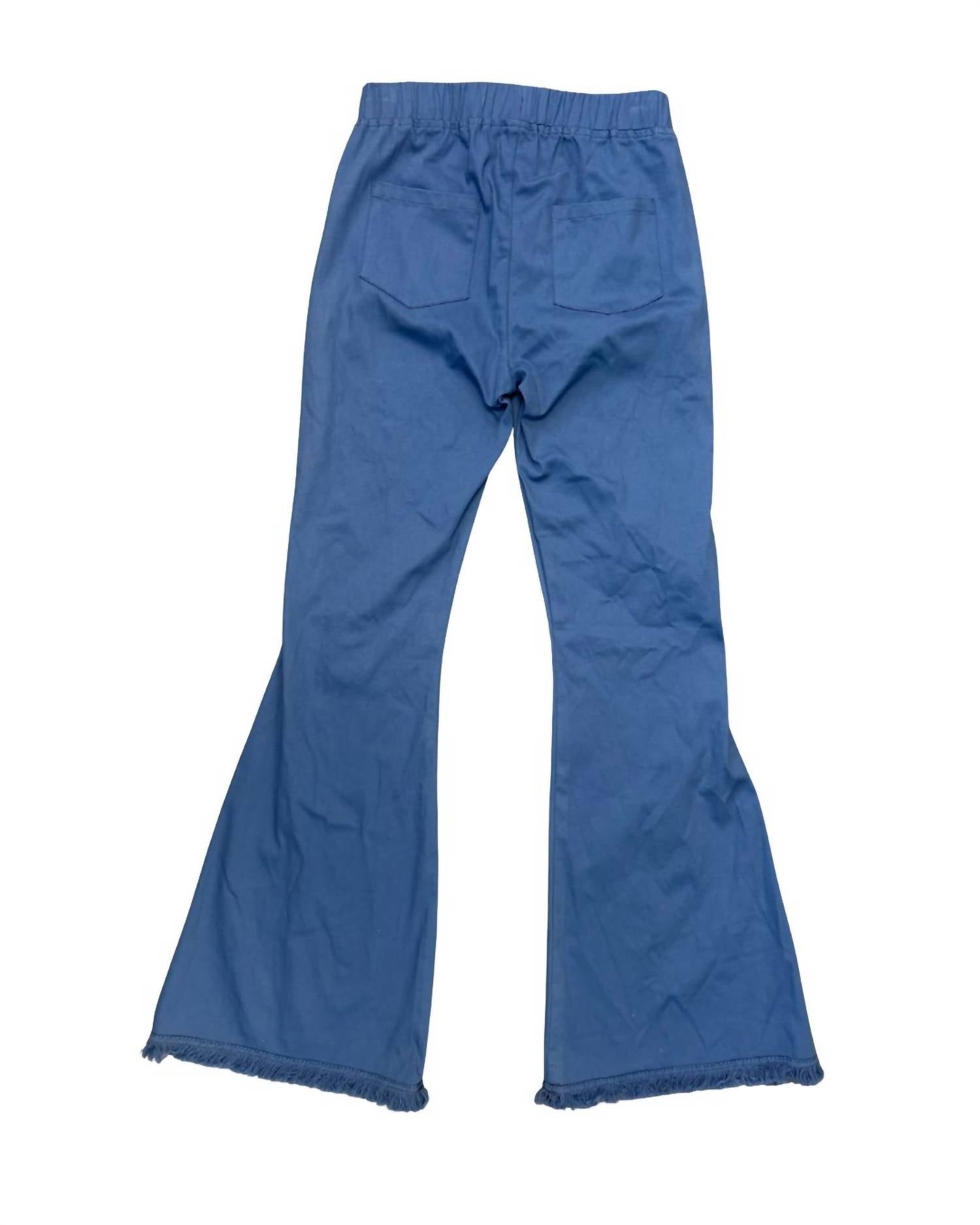 Umgee - Women's Frayed Hem Flare Pants