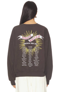 DAYDREAMER Women's Morgan Wallen Classic Eagle Oversized Crew Sweatshirt in washed black - women's top - alternate view