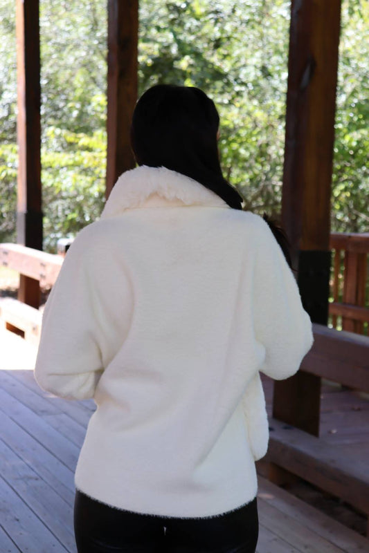 Act Pretty - Faux Fur Sweater Coat