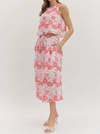 Entro - Button Detailed Floral Midi Skirt