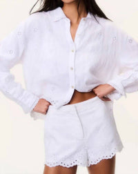 Loveshackfancy - Women's Jodine Eyelet Linen Shorts